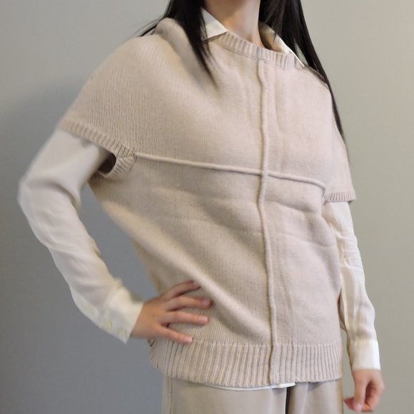 Ann Taylor Merino Wool Blush Pink Round Neck Sweater Vest, Size XS - Picture 3 of 10